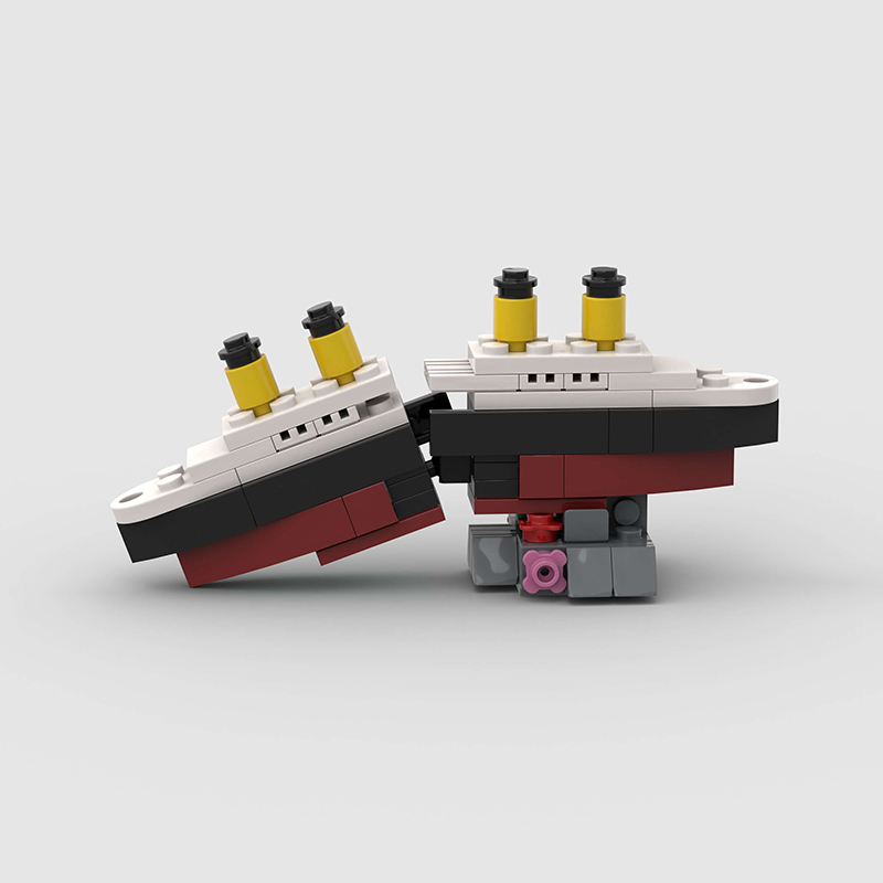 Science Olympiad - ミニ RMS タイタニック沈没船モデル半分に壊れる MOC ビルディングブロックレンガボートキット建設セットギフト大人子供