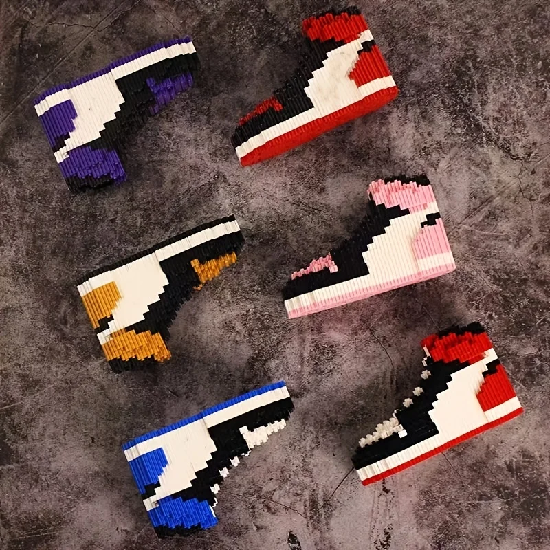 Science Olympiad - ミニバスケットボールシューズビルディングブロックスニーカーモデルレンガおもちゃ DIY 組み立てパズルおもちゃホリデーギフトバックパックバッグペンダント