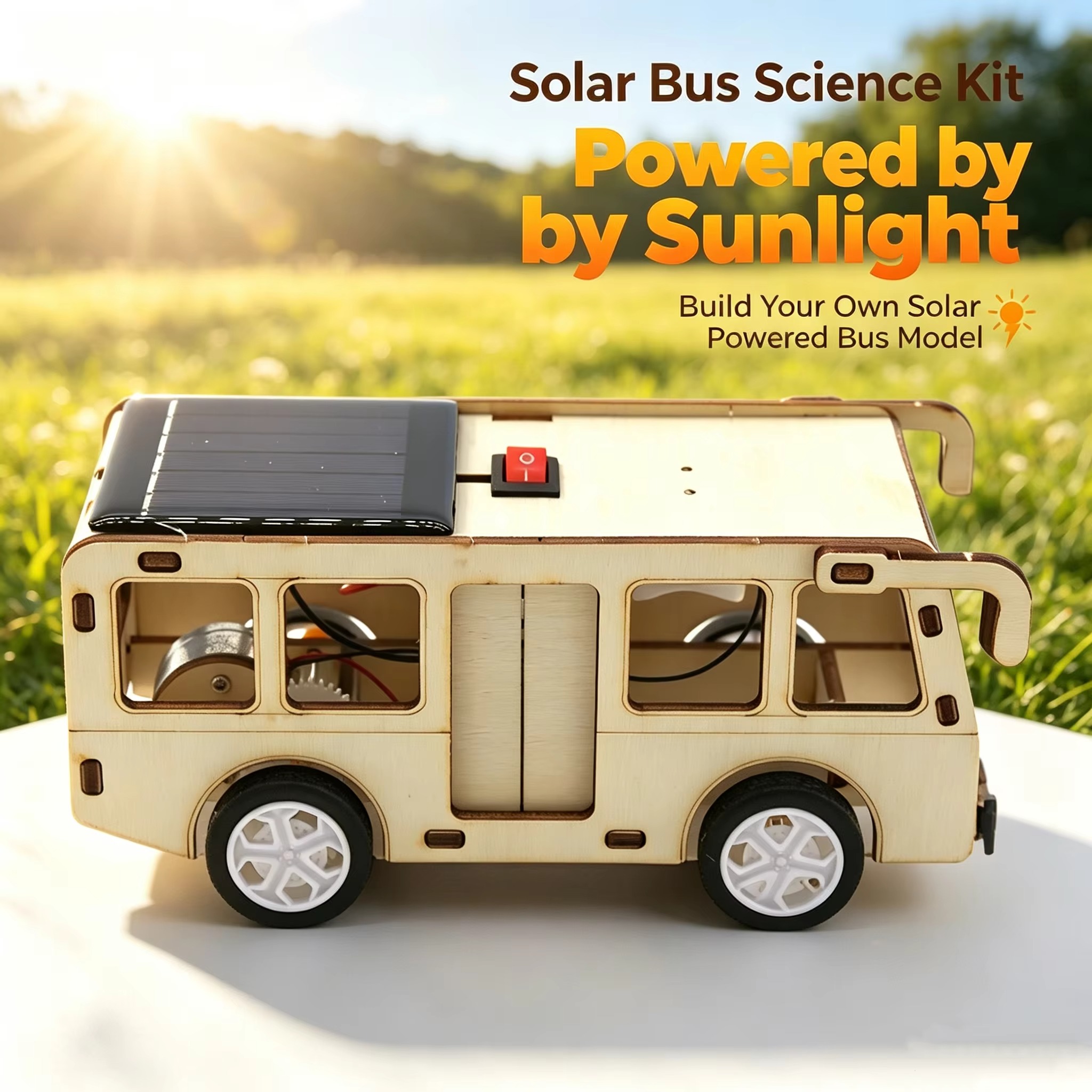 Science Project Diy - DIYソーラー発電科学教育実験玩具 手作りバス組み立てモデル STEM学習組み立てキット ティーン学生向けギフト