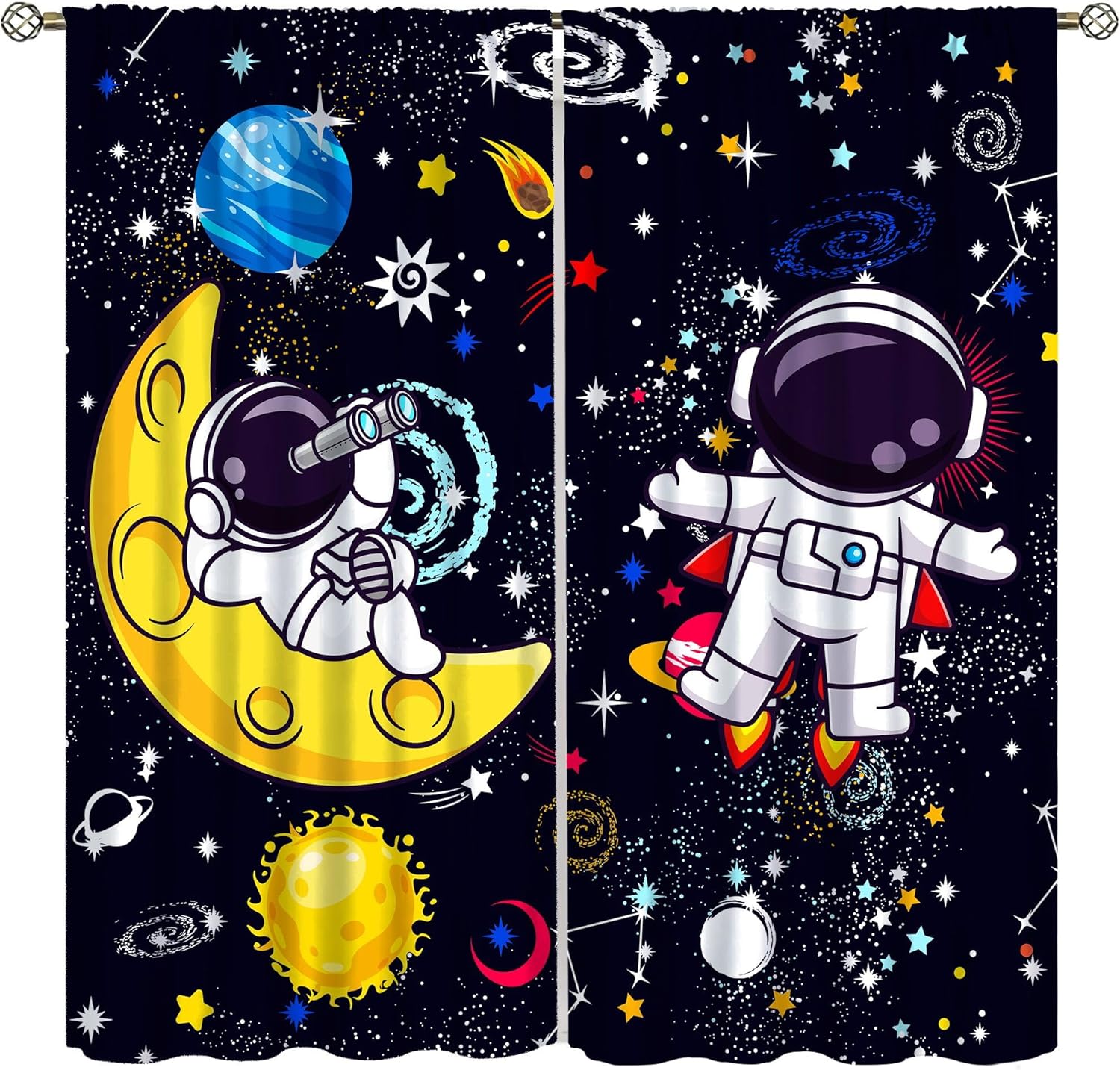 Science Nursery - ギャラクシーサイエンスカーテン装飾ボヘミアン宇宙空間ナイトカーテンタペストリー子供部屋保育園クリスマスギフト用