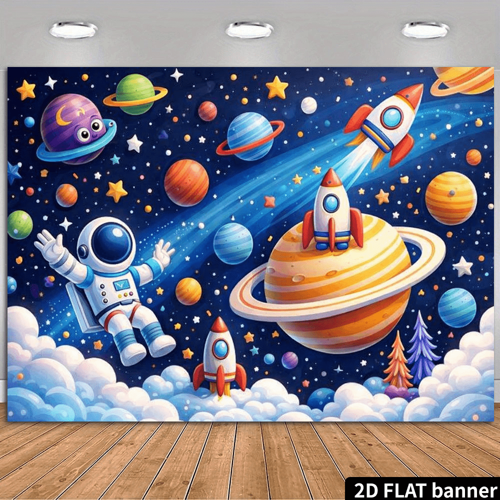 Science Nursery - 鮮やかな宇宙銀河宇宙飛行士惑星ウォールタペストリー装飾 子供の子供部屋 アートサイエンスをテーマにした天体宇宙背景