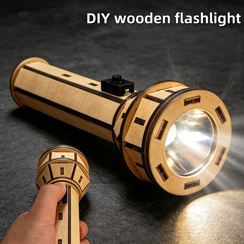 木製DIY懐中電灯パズルキット STEM教育用手作り組み立て - Science Project Diy のレビューと価格