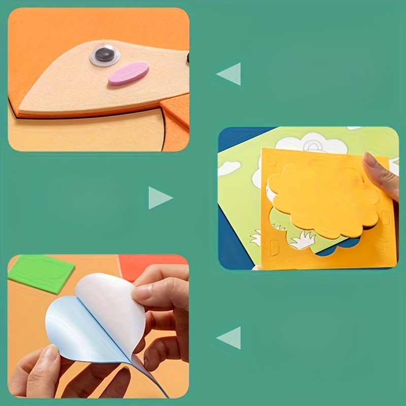 子供用3Dステッカー、ランダムシート10枚、使い捨て、手作り - Science Project Diy のレビューと価格