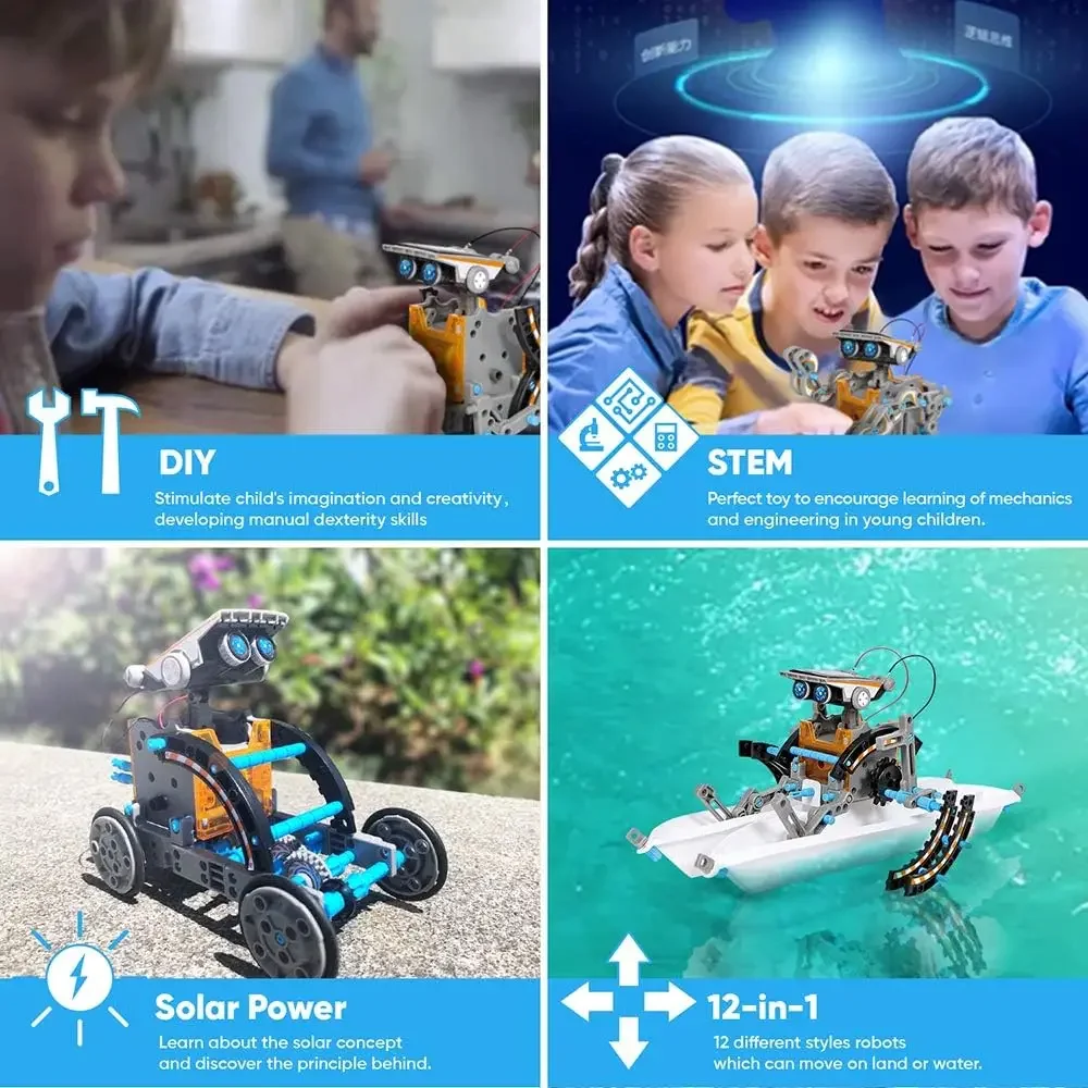 13-in-1 教育ソーラーロボットおもちゃ DIY 建築科 - Science Project Robot のレビューと価格
