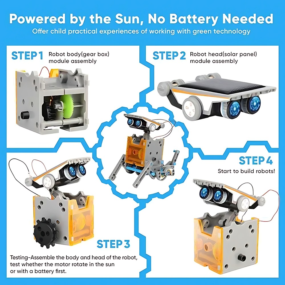 ソーラーロボットビルディングブロック 12 in 1 科学実 - Science Project Robot のレビューと価格
