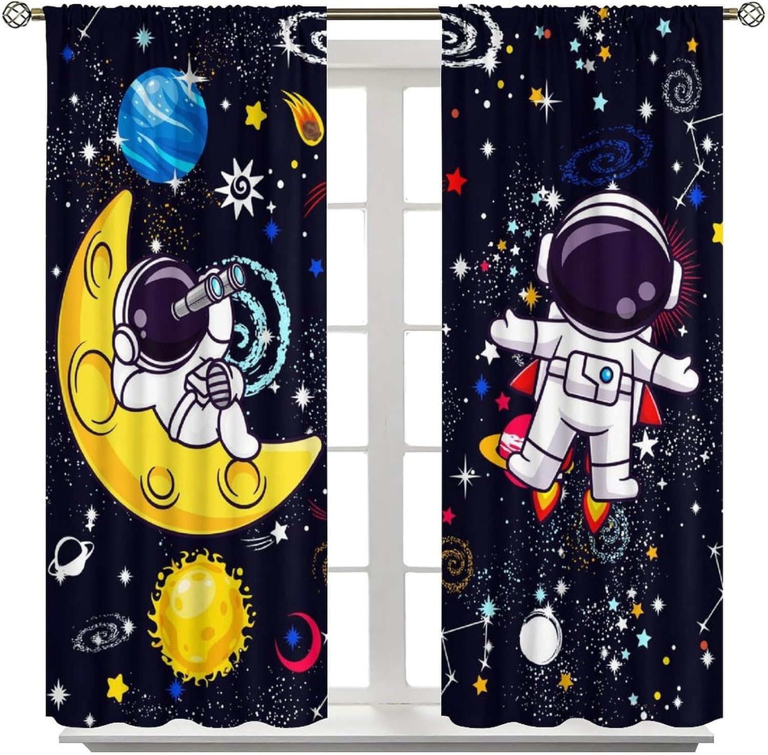 ギャラクシーサイエンスカーテン装飾ボヘミアン宇宙空間ナイトカ - Science Nursery のレビューと価格