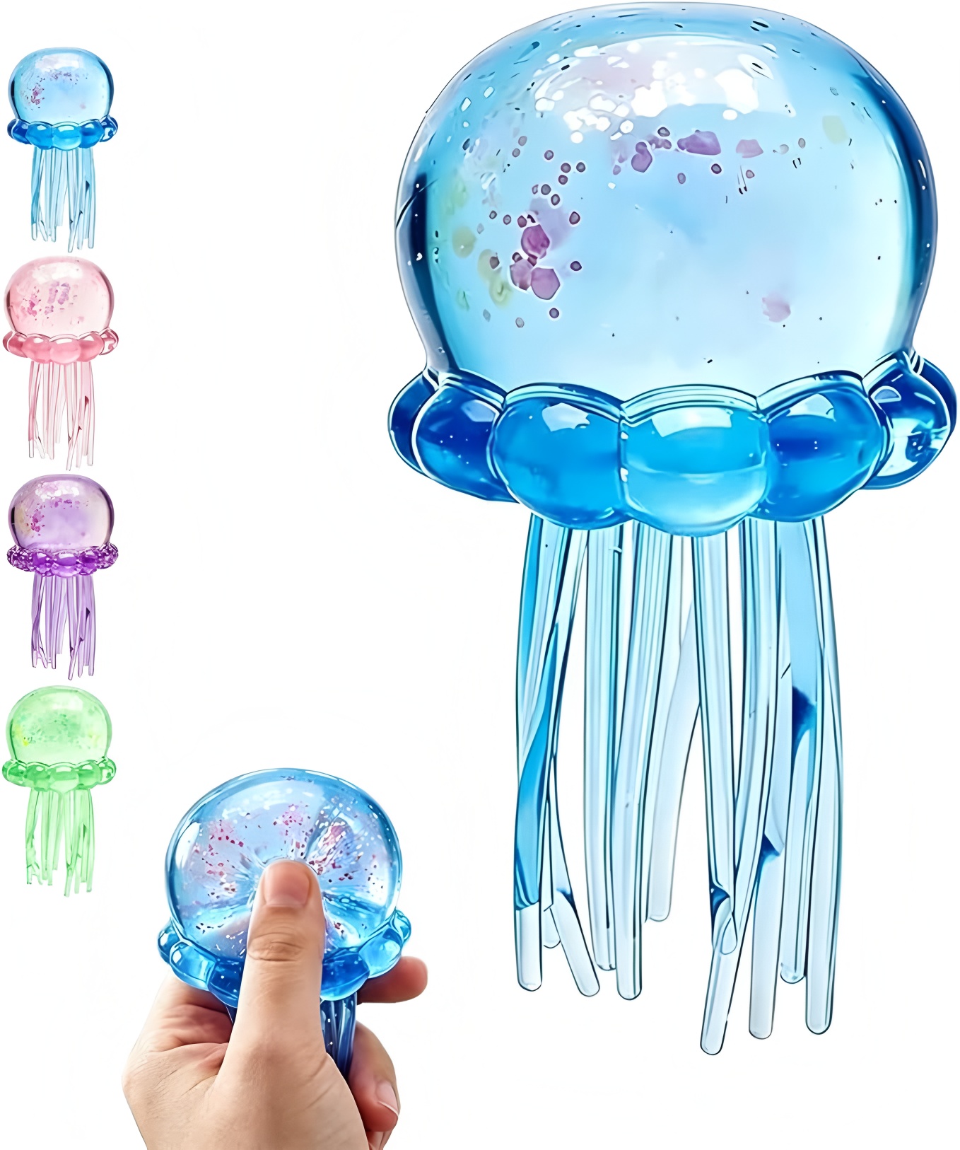 クラゲの形をした、弾力性のあるスクイーズおもちゃ。ゆっくりと - Crystal Growing Kit のレビューと価格